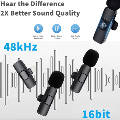Wireless Microphone for Phone Pad Wireless Lavalier Microphone for Iphone Video Recording Live Streaming Mini MIC